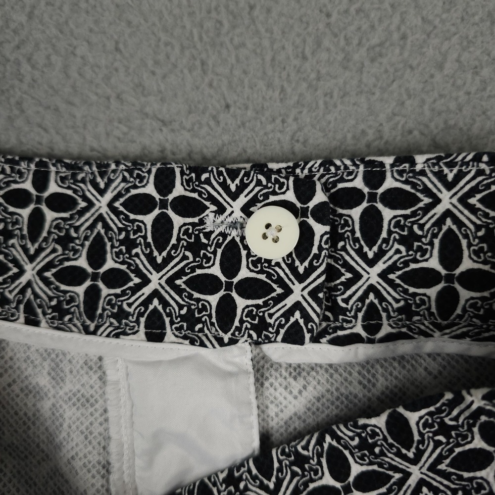 Talbots Pants Women 2 Black White Geo Star Hampshire Stretch Career Office Ankle - Picture 11 of 12